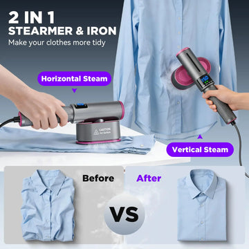 2-in-1 Digital Garment Steamer & Iron | VelaPress