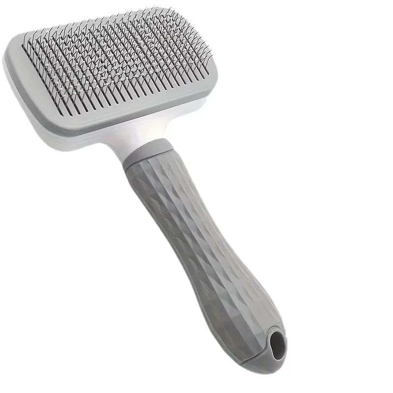 PurrSweep self-cleaning pet brush in grey