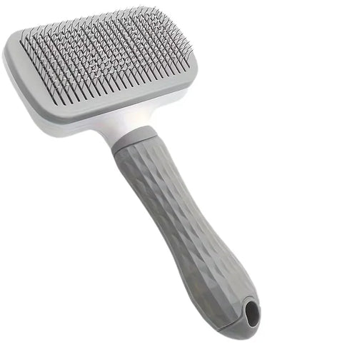 PurrSweep self-cleaning pet brush in grey