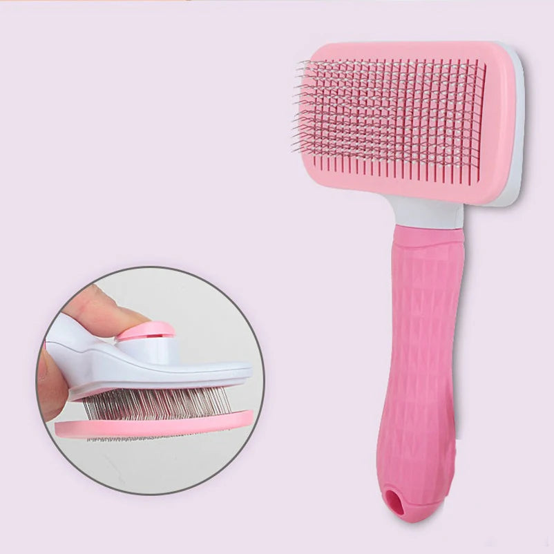 Pet Massage Comb, Fur Grooming Brush, Easily Remove Shedding Undercoat of Cats and Dogs with One Click